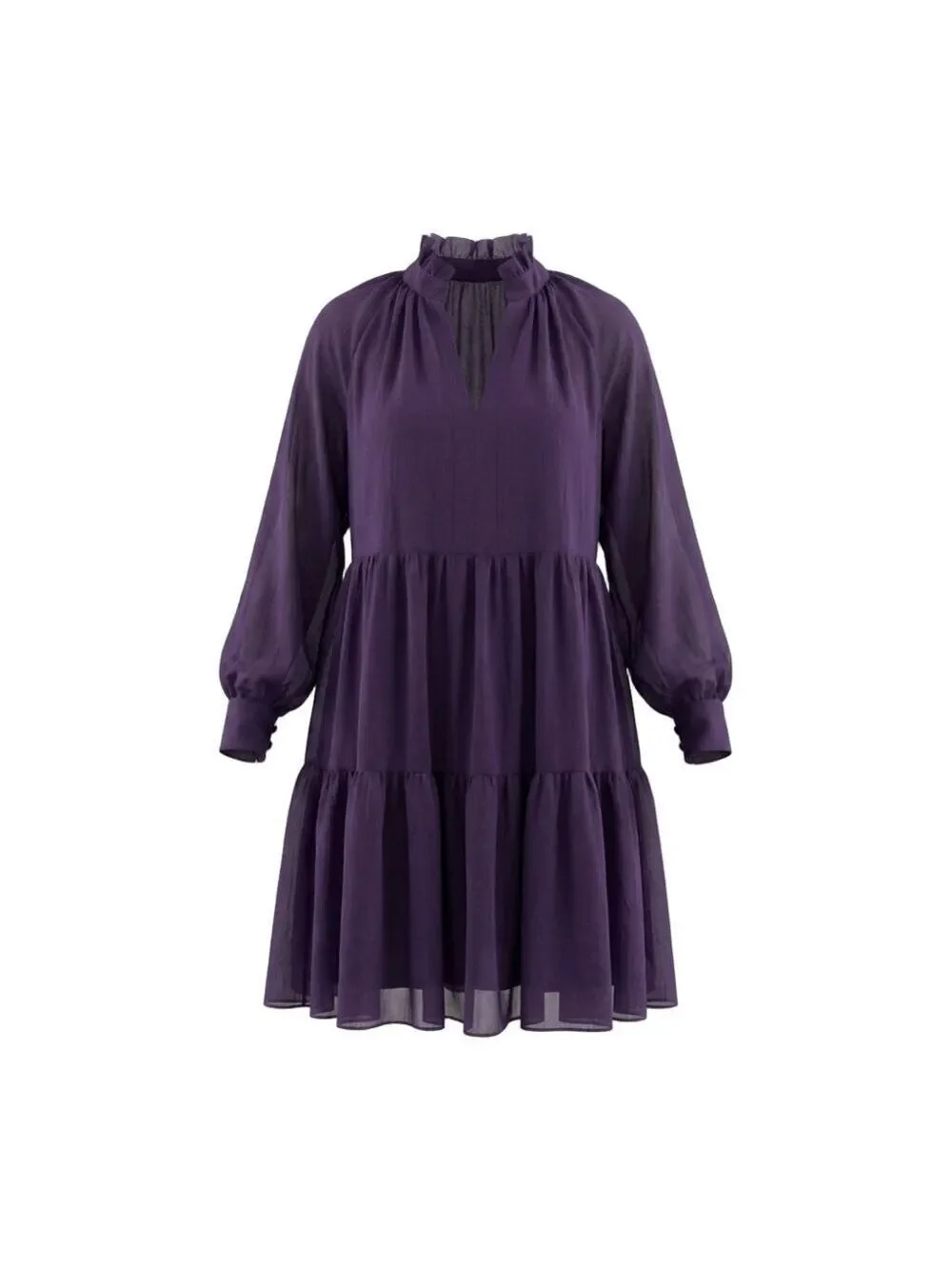 1 State Elegant Purple lined Tiered Babydoll Women's Dress sz Small - Picture 1 of 8